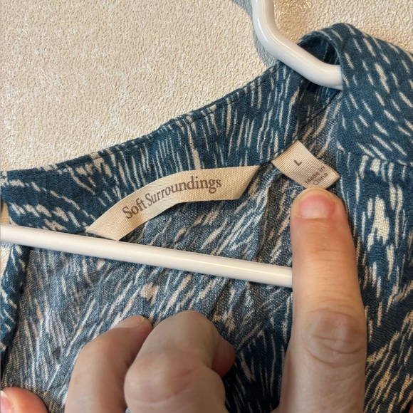 Soft Surroundings  | Teal Swirl Women's Tunic | Size Large - Picture 3 of 6